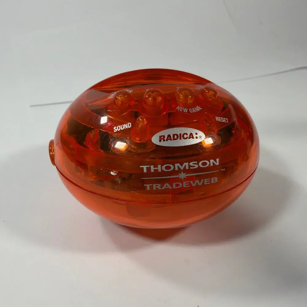 Radica 20Q 20 Questions Handheld Electronic Game Thomson Tradeweb Orange Tested